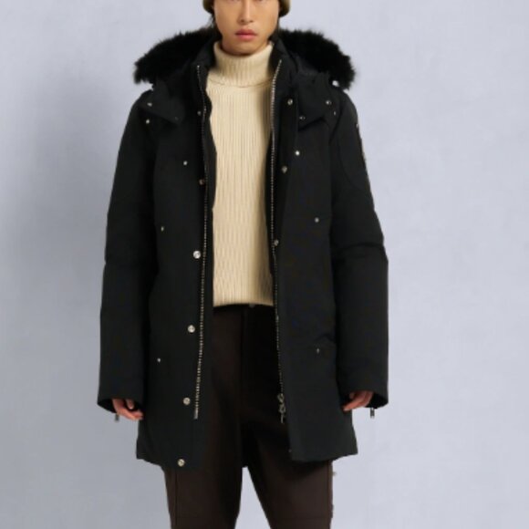 Moose Knuckles MENs ORIGINAL SHEARLING TRIM STIRLING PARKA size large - Picture 1 of 7